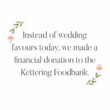 Alternative Wedding Favours Foodbank Donation