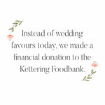 Alternative Wedding Favours Foodbank Donation